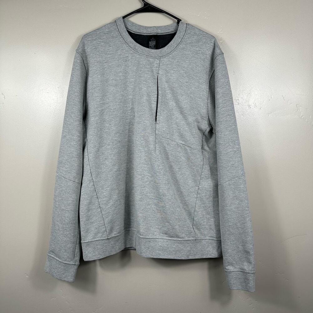 Lululemon Men’s City Sweat Crew Heathered Ultra Light Grey Pullover Size Large